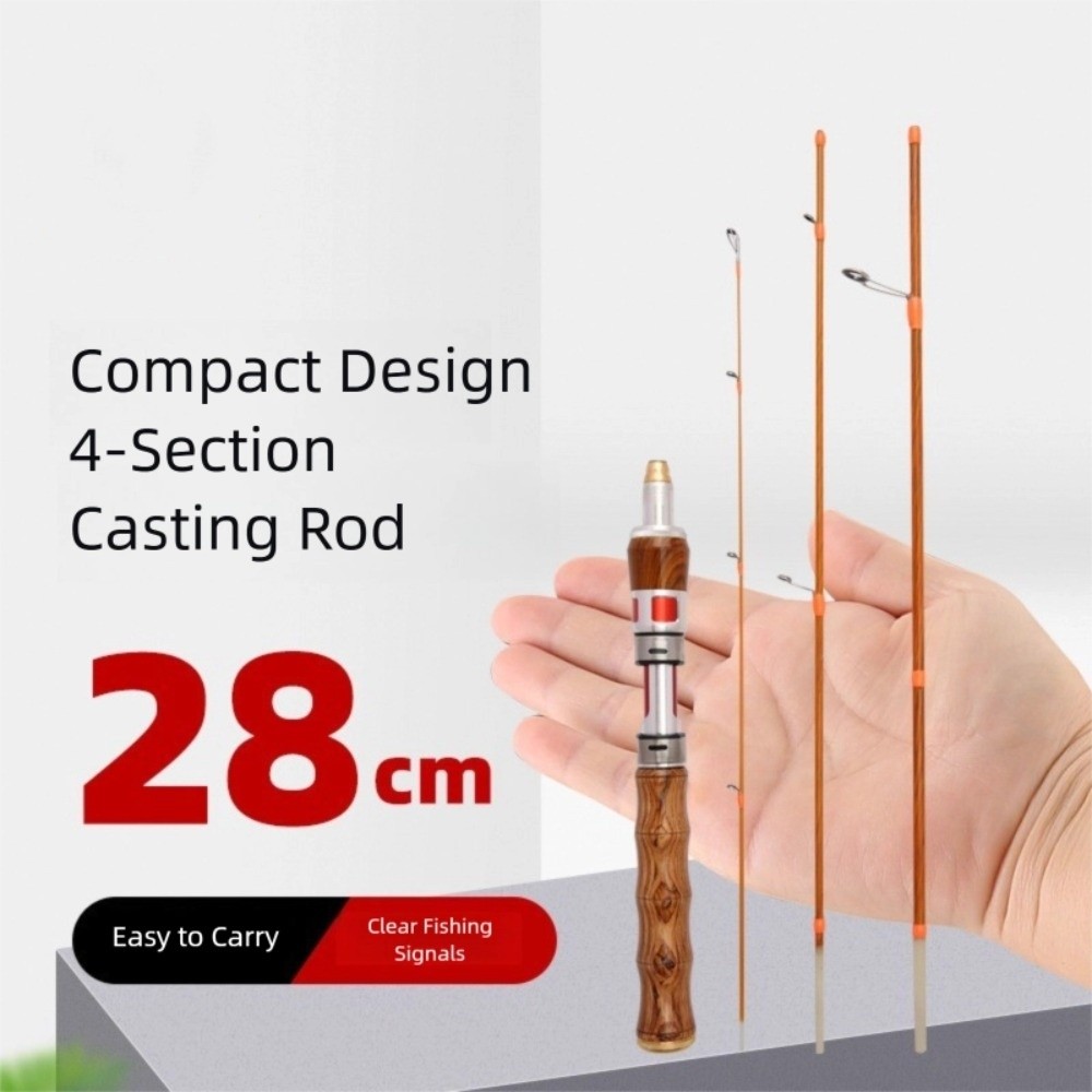 Fishing Rod Carbon Fiber - 4 Bölümlü Döner Olta UL Güçlü